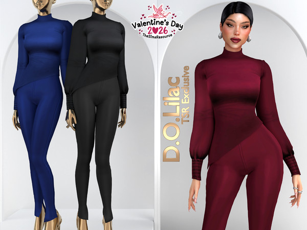 Sims 4 — Modern Contour Set 141 Top 2143 by DOLilac — Includes: (Top + Bottom)
