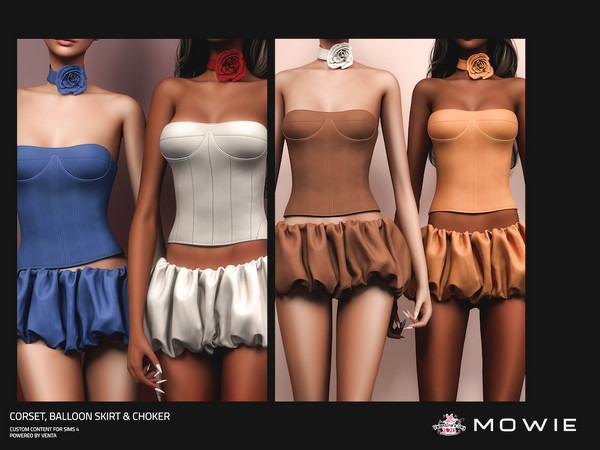 Sims 4 — MOWIE - LOVE Choker by VentaStudio — LOVE Corset