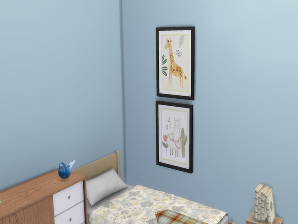 Sims 4 — Kids Art Session Imagine by lavilikesims — A set of 14 art for kids room or nursery with black frame, use with