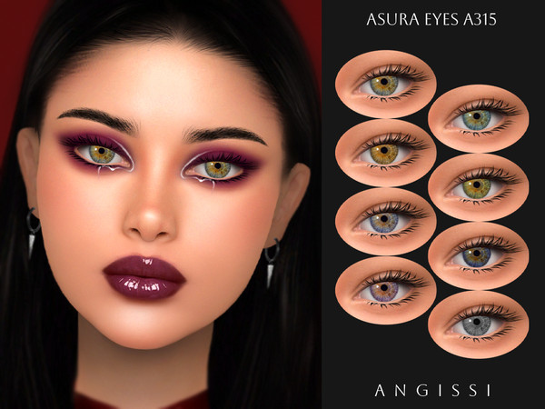 Sims 4 — Asura Eyes A315 by ANGISSI — PREVIEWS MADE USING HQ MOD Facepaint category