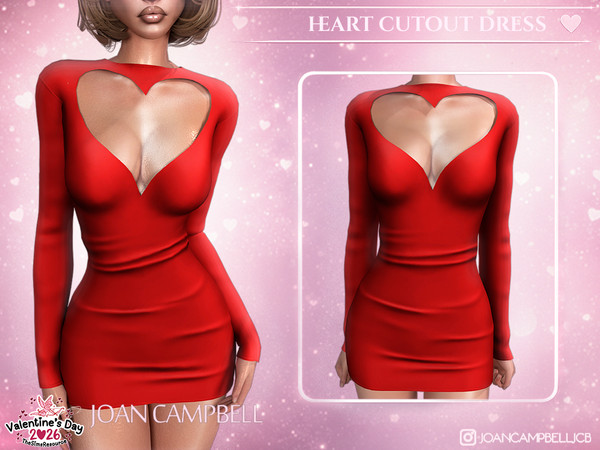 Sims 4 — HEART CUTOUT DRESS by Joan_Campbell_Beauty_ — 10 swatches Custom thumbnail Original mesh