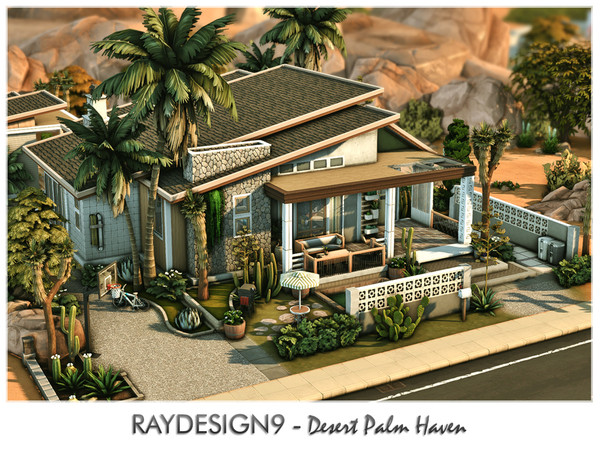 Sims 4 — Desert Palm Haven by RayDesign9 — I build this house in Oasis Spring, 40x30 lot size with 1 floors. This house