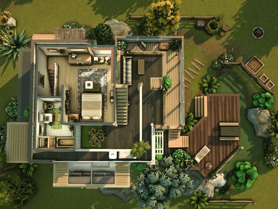 Simplot Cabin The Sims Resource | Glasswood Cabin 2