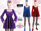 Sims 4 — LYTA - Valentine Mini Dress by Helsoseira — Style - Hearts print, square neck lace, mini dress