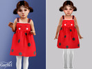 Sims 4 — Toddler - Playful ladybug dress with cute face detail by Garfiel — A bright themed dress for toddlers inspired
