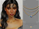 Sims 4 — PATREON Blue Gemstone Layered Necklace by Glitterberryfly — A blue gemstone gold layered necklace No Morphs