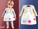 Sims 4 — Infant - Soft storybook dress with dotted cardigan layer by Garfiel — A gentle outfit for infants combining a