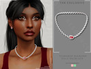 Sims 4 — Teardrop Diamond Halo Necklace by Glitterberryfly — A diamond necklace with signature gemstone