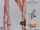 Sims 4 — (Tea Time) Vintage Lace Shoes by LVNDRCC — Blocky Mary Jane shoes on a moderate heel, with a decorative ankle