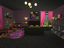 Sims 4 — blackpink bedroom - NO CC by viktoriachernysh2000 — Bedroom in black and pink-purple colours no cc