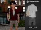 Sims 4 — Mattia (Set - Child Version) by Beto_ae0 — Men's summer outfit with an accessory bag, enjoy!