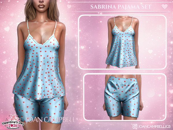 Sims 4 — SABRINA PAJAMA TOP by Joan_Campbell_Beauty_ — INCLUDES: TOP (3 swatches)