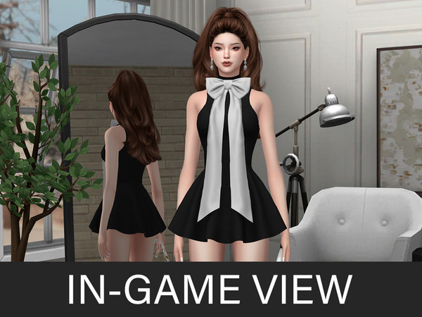 Sims 4 — By Beto - Yuna (Handbag) by Beto_ae0 — Delicate dress with a bow and a matching elegant handbag