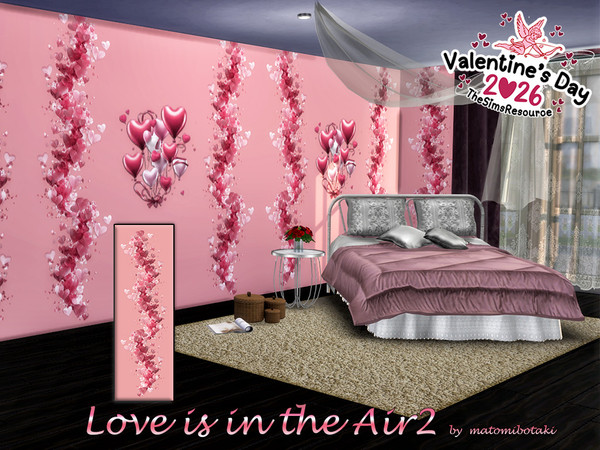 Sims 4 — Love is in the Air2 by matomibotaki — Valentine's Day brings joy to you and let even your wallpaper spread love
