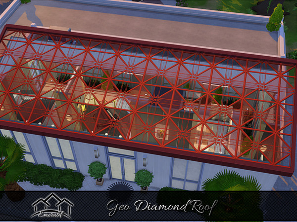 Sims 4 — Geo Diamond Roof 2 by Emerald — Geo diamond roof design will add a magnificent view to your home.