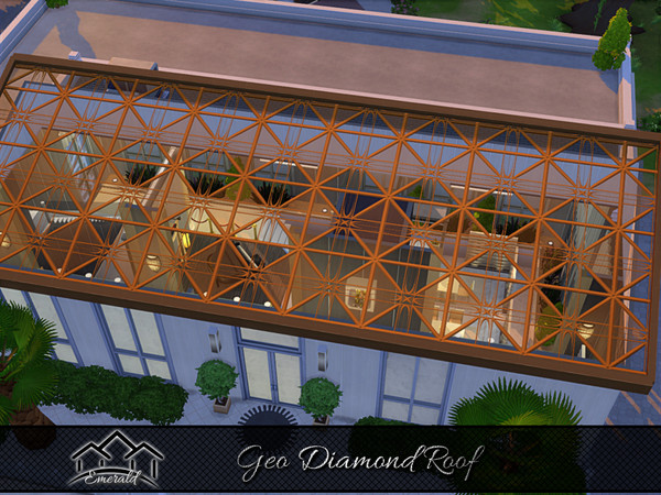 Sims 4 — Geo Diamond Roof 3 by Emerald — Geo diamond roof design will add a magnificent view to your home.