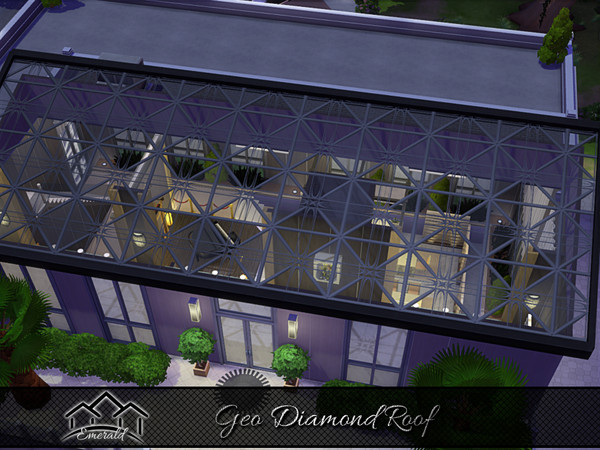 Sims 4 — Geo Diamond Roof 4 by Emerald — Geo diamond roof design will add a magnificent view to your home.