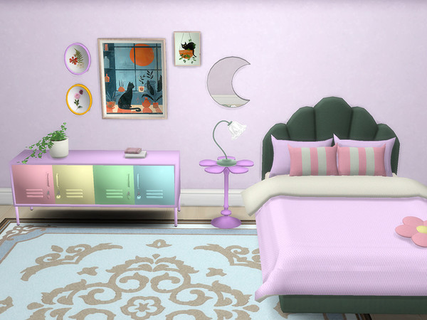 Sims 4 — Flower Bedroom Painting by Ando540 — The following files are included, excluding the bed and side table. (Books