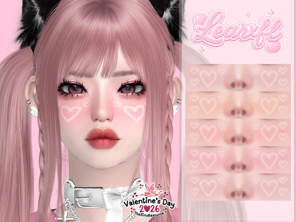 Sims 4 — [Learxfl] Heart Bloom Blush by Learxfl — Blush, 10 swatches , HQ and BGC . Standalone item with thumbnail.
