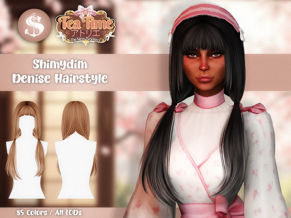 Sims 4 — Denise Hairstyle by Shimydimsims — Hi I hope you will like this hair, it's a long hair with two pigtails and