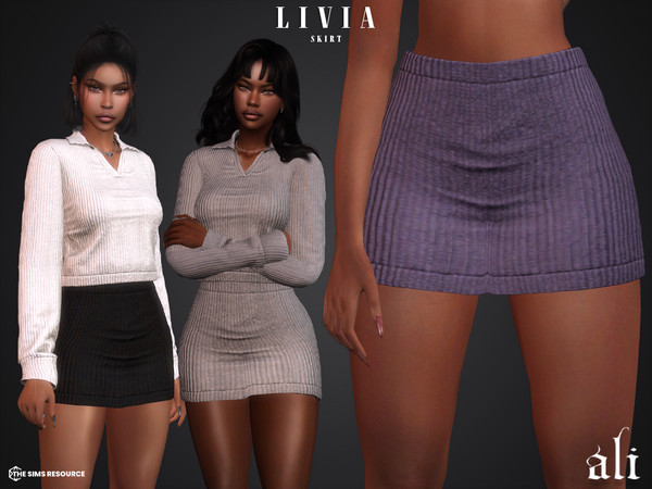 Sims 4 — LIVIA skirt by ali1 — Ribbed Skirt