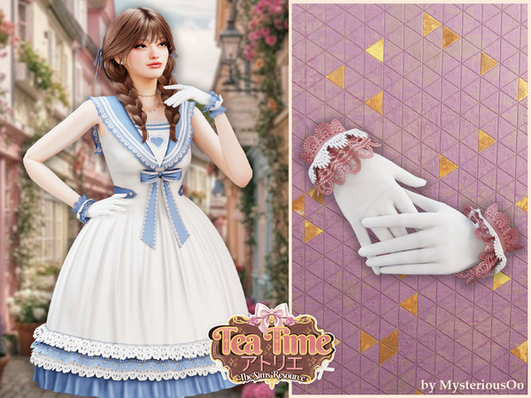 Sims 4 — Tea Time - Cute lace tea gloves by MysteriousOo — These cute gloves are designed to perfectly complement the