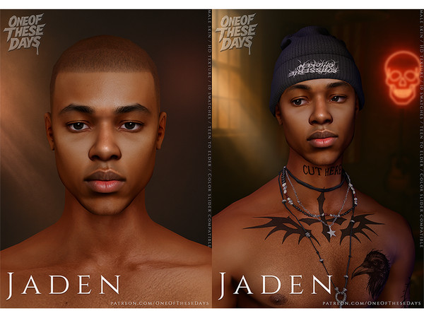 Sims 4 — Jaden - SKIN by OneOfTheseDays — 5 swatches with eyebrows
