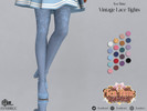 Sims 4 — (Tea Time) Vintage Lace Tights by LVNDRCC — Slightly Sheer, matte tights in ombre style with vintage floral lace
