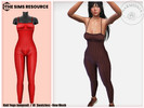 Sims 4 — Knit Yoga Jumpsuit by Harmonia — New Mesh