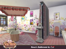 Sims 4 — Rosa's Bathroom by evi — A pink girlish bathroom furnished and decorated with flower walls and pastel colours.