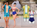 Sims 4 — Vintage Beach Swimwear Set by WisteriaSims — This collection features vintage-inspired swimwear for both men and