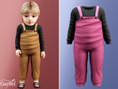 Sims 4 — Infant - Soft overall romper by Garfiel — Cozy infant overall romper with buttoned straps and layered long