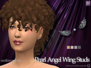 Sims 4 — Pearl Angel Wing Stud Earrings by SunflowerPetalsCC — A set of stud earrings including a pair of angel wings and