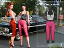 Sims 4 — Rockabilly Amy Clothing Set by WisteriaSims — Add a touch of 1950s rockabilly style to your game with this