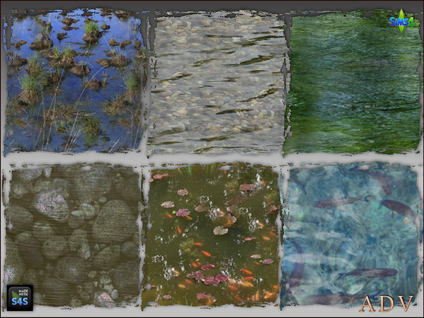 Sims 4 — ADV_Mabra_s4WaterSet02 by MABRA2 — Pond water recolors