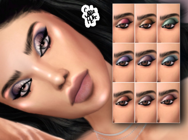 Sims 4 — 20. 2016 Glam Eyeshadow by saratheme — -9 swatches