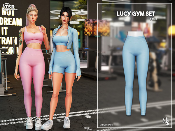 Sims 4 — (Wisteria) Lucy Gym Set_ pants by WisteriaSims — for woman