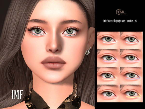 Sims 4 — IMF Inner Corner Highlight N.17 by IzzieMcFire — Inner Corner Highlight N.17 contains 8 colors in hq texture.