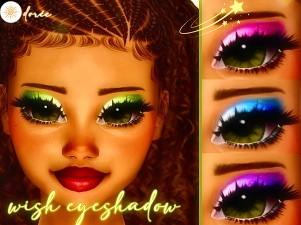Sims 4 — wish eyeshadow - doree by doreesims — a colorful, glittery eyeshadow with 21 shades