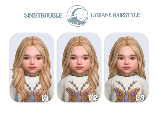 Sims 4 — simstrouble_ToddlerHair_LysianeV1 by simstrouble — A long, wavy, layered hairstyle for babes Base Game