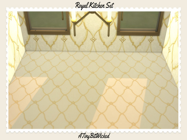 Sims 4 — RoyalKitchenWallATBW by ATinyBitWicked — A royal kitchen wall and floor set that comes in 12 different colors, 6