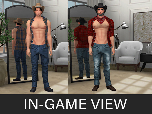 Sims 4 — By Beto - Sexy CowBoy (Pants V1) by Beto_ae0 — Sexy cowboy outfit for your men, enjoy it