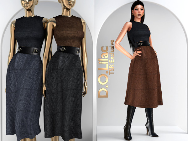 Sims 4 — Soft Tailored Chic Set DO144 Bottom 2152 by DOLilac — Includes: (Top + Bottom)