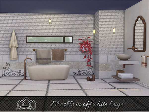 Sims 4 — Marble in Off White Beige 1 by Emerald — Marble in off white beige is a natural stone with a unique, luxurious,