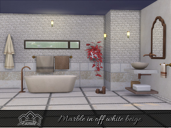 Sims 4 — Marble in Off White Beige 2 by Emerald — Marble in off white beige is a natural stone with a unique, luxurious,