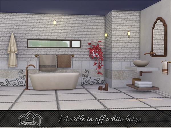 Sims 4 — Marble in Off White Beige 3 by Emerald — Marble in off white beige is a natural stone with a unique, luxurious,