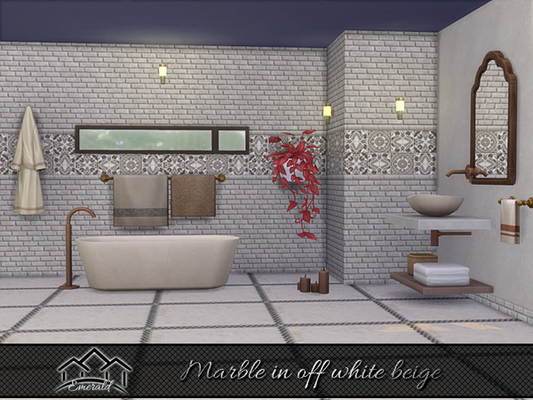 Sims 4 — Marble in Off White Beige 6 by Emerald — Marble in off white beige is a natural stone with a unique, luxurious,