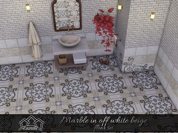 Sims 4 — Marble in Off White Beige floor1 by Emerald — Marble in off white beige is a natural stone with a unique,