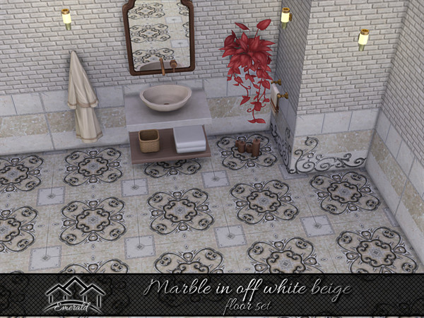 Sims 4 — Marble in Off White Beige floor3 by Emerald — Marble in off white beige is a natural stone with a unique,