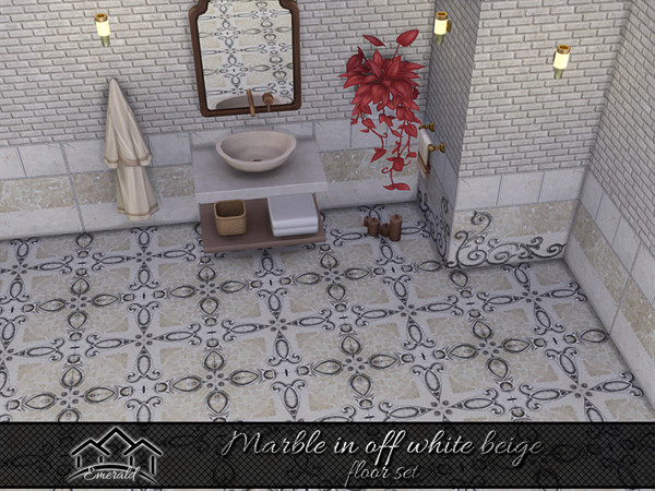 Sims 4 — Marble in Off White Beige floor4 by Emerald — Marble in off white beige is a natural stone with a unique,